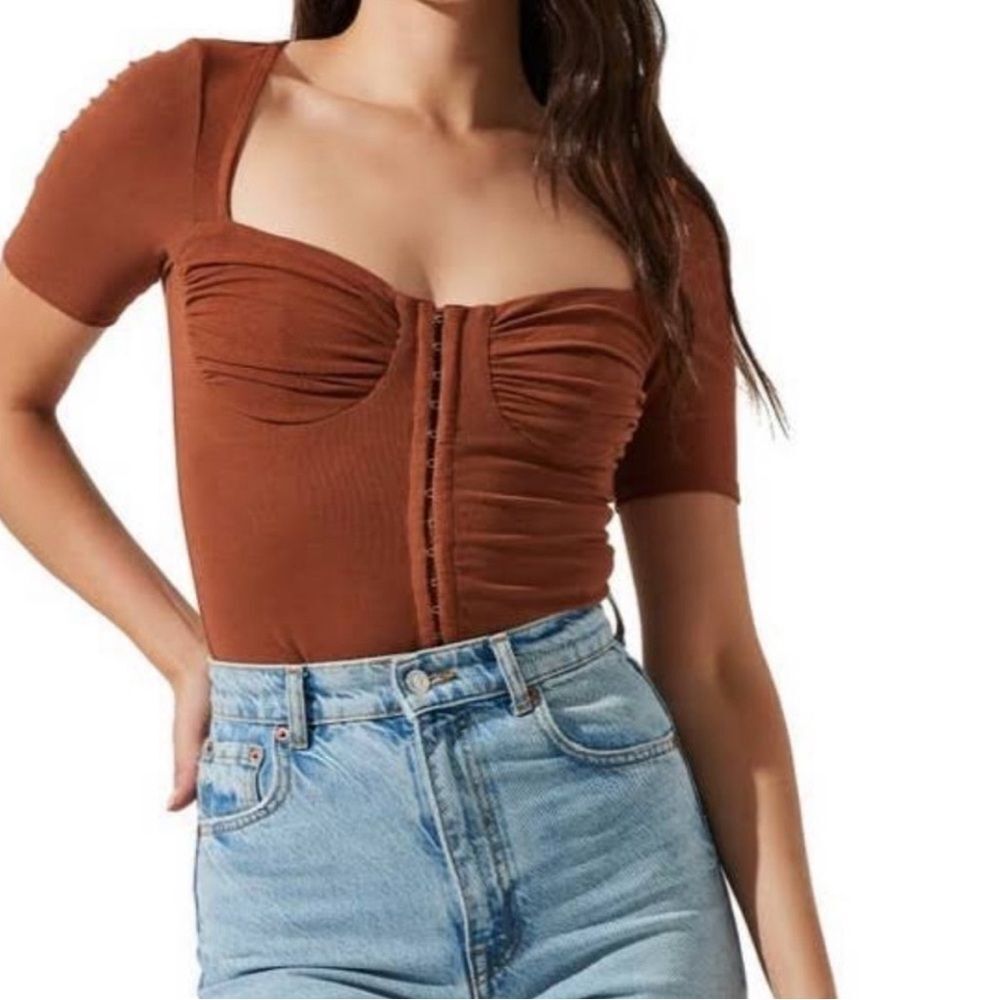 ASTR Corset Brown Bodysuit Size Small